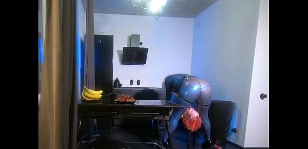 Latex Rubber Solo and FaceSitting Lesbians Video Home Vid
